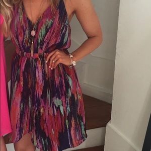 Gorgeous watercolor mock wrap dress